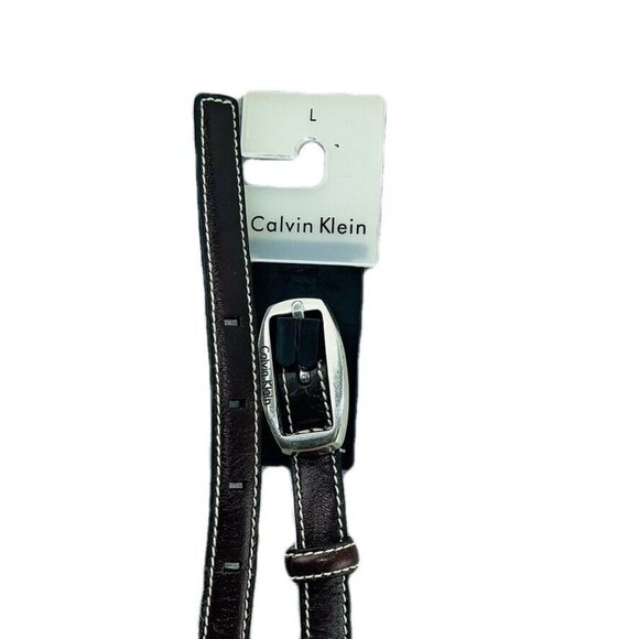Calvin Klein Womens Genuine Leather Belt L Black - Picture 4 of 6